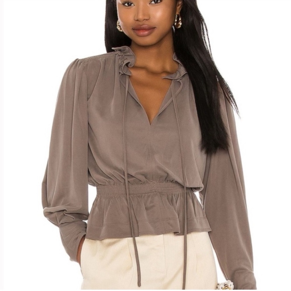 Rebecca Taylor NWT slit neck blouse